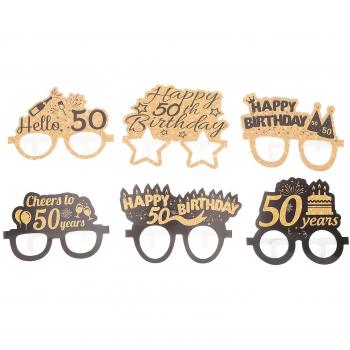 Accesorios de Cumpleaños: Gafas de Papel 6 Pares