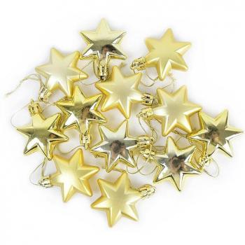 Décoration Arbre Natalité – Collection 12 Pendentifs Étoiles d’Or