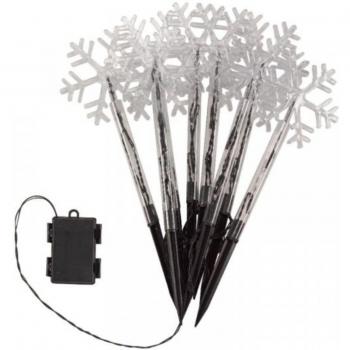 Battery Operated Set of Light up Christmas Snowflake Garden Stakes