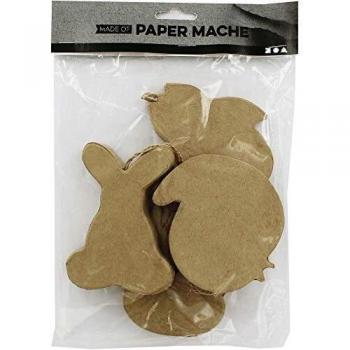 Ensemble d'ornements festifs de Pâques (tête de lapin, poussin, œuf et lapin)