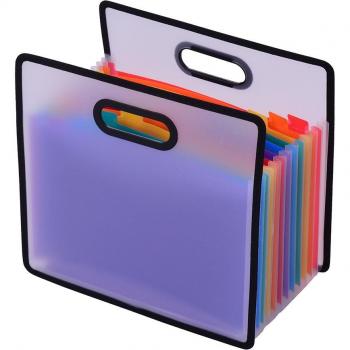 Portable Rainbow Accordion File Folder A4 with 12 Pockets
