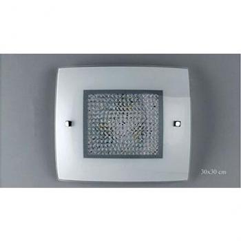 Plafoniera LED bianca 18 W con decorazioni in cristallo