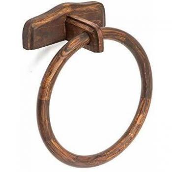 Porta asciugamani Mathilde in legno antichizzato noce