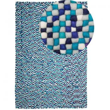 Tappeto Blu e Bianco 160x230 cm di Lana