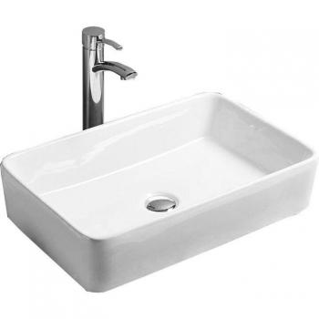 Lavabo blanco cerámico para instalación sobre encimera 58,5x37x12,5 cm