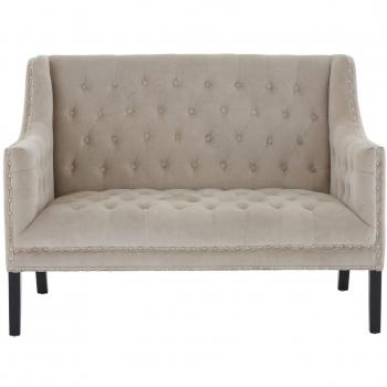 Two‑Seat Camel Velvet Contemporary Sofa