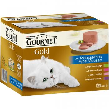 Mousselines Gold – 24 × 85 g (x4) pour chat adulte