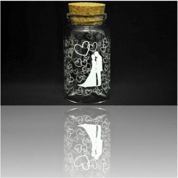 Lot de 12 Bombonières Coeur en Verre 3x6cm pour Mariage