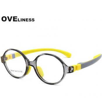 Gafas ópticas para niños y niñas, montura de silicona TR90, flexible, protección miopía