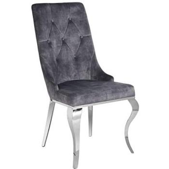Riess-ambiente Polsterstuhl MODERN BAROCK grau / silber (Einzelartikel, 1 St)