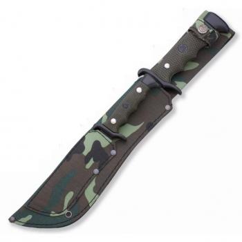 Faca de Guerra 3004‑K M. Nieto – 21/36 cm, lâmina 11/23 cm, mango ABS/Zamak, acabamento epóxi, tampa camuflada