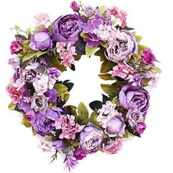 Artificial Peony Vine Wreath for Home