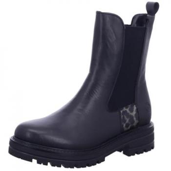 Chelseaboots REMONTE D2286-03 – schwarz – Damen – Leder/lederimitat – elastischer Einsatz – Blockabsatz