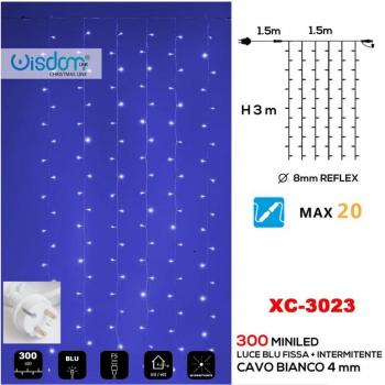 Brillo de Navidad Sabiduría 300LED: Luz Azul + Blanca Oscilante