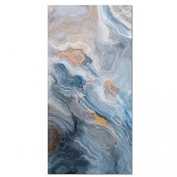 Tapis vinyle antifongique marbre bleu et orange 80x150 cm