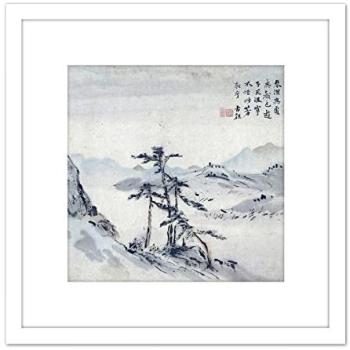 Gao Qipei: Lonely Trees – 8” x 8” Wooden Framed Picture