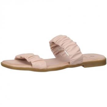 ILC Livia Damen Echtleder Pantolette mit gerafftem Riemen in Rosa, Größe 38