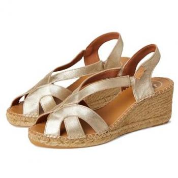 Luxurious Espresso-White Wedges Toni Pons 5 UK Women