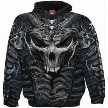 Spiral Direct Unisex Erwachsenen Hoodie mit Totenkopf S schwarz