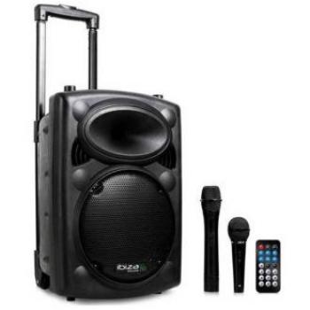 Système de sonorisation portable 10 500W avec USB, Bluetooth, enregistrement et VOX + Micro VHF + Micro filaire