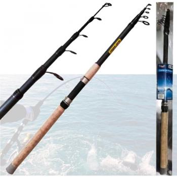 Canna telescopica 2,4 mt manico in sughero per pesca