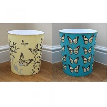 Office Cream Paper Disposal Bin with Butterfly Design