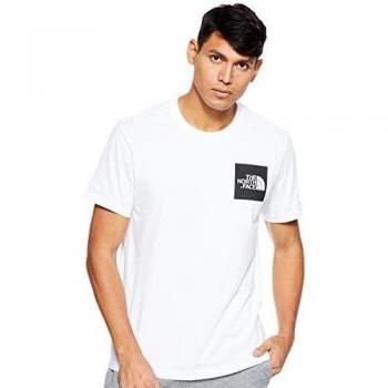 The North Face Men's Cotton T-Shirt, Short Sleeve, White/Black, Size 2XL
