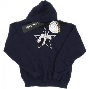 Looney Tunes Mens Sylvester Mono Star Hoodie