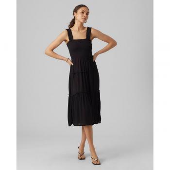 Robe midi caraco froncée noire Vero Moda – XL femme