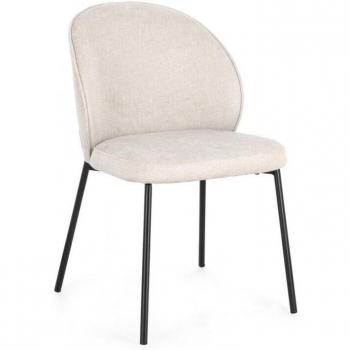 Due sedie nere/beige 54x60x83 cm, altezza 48,5 cm, imbottite in tessuto