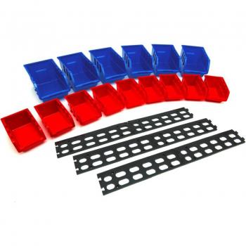 Set de bacs de rangement HBM 15 avec rails de montage