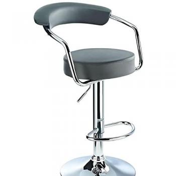 Ace & K Grey Adjustable Bar Stool, Lazio Series