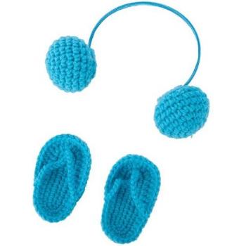 Newborn Photo Props Hand-Crocheted Slippers and Headset