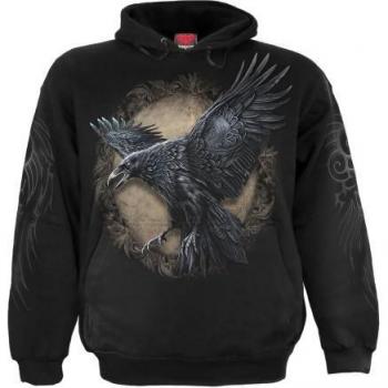 Unisex-Raven Wise Kapuzenpullover – Größe S – Schwarze Variante
