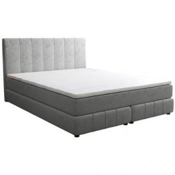 Letto boxspring completo 180 x 200 cm Velluto Grigio