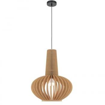Pendelleuchte „Sonnenlicht“ – Holz‑Metall‑Design, E27, 35 cm Durchmesser, 340,5 cm maximale Höhe, rundes Profil