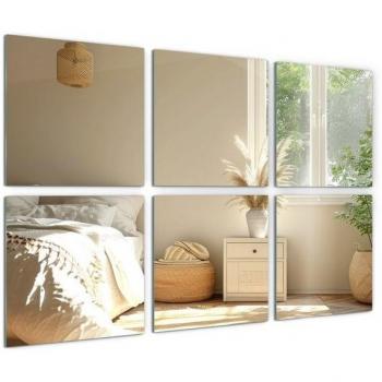 Miroirs Muraux 16 × 16 cm, 6 pièces – Décoration Sans Cadre