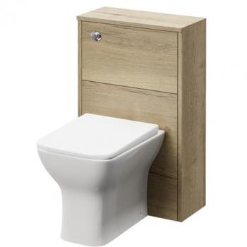 Kingston Rimless Back to Wall Toilet Pan with Autumn Oak Unit