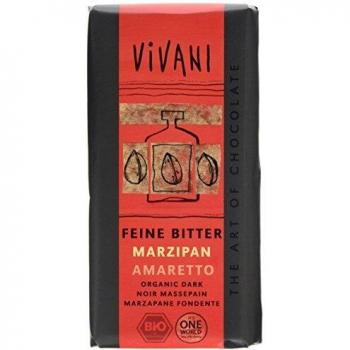 Vivani Organic Dark Chocolate with Almond Marzipan and Amaretto, Pack of 5