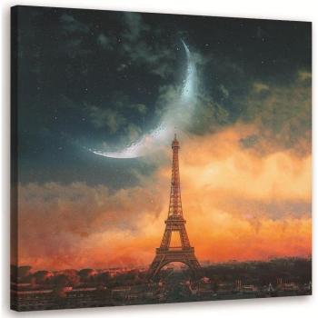 Canvas Paris Nocturne Luna 30x30 Orange
