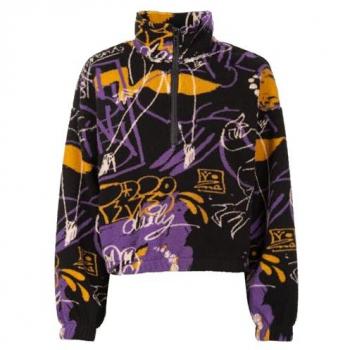 Iriedaily Arkta Teddy Fleece Sweater S Schwarz-Purpur (2026) – 100 % Polyester, Vlies