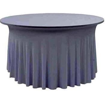 150x74 cm White Stretch Table Cover with Skirt