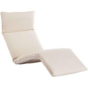 Transat pliable en tissu Oxford blanc crème