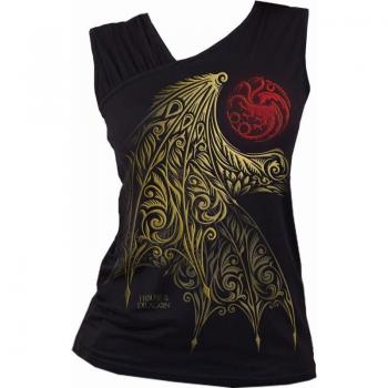 Dragon Wing Logo Sleeveless Top – Black, Size L (Women)