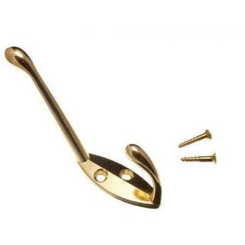 Brass Plated Single Hat and Robe Hook with Screws (24 Pack)