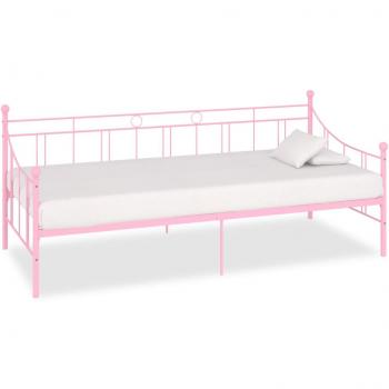 Vidaxl DayBed Frame Pink Metal 90x200 cm
