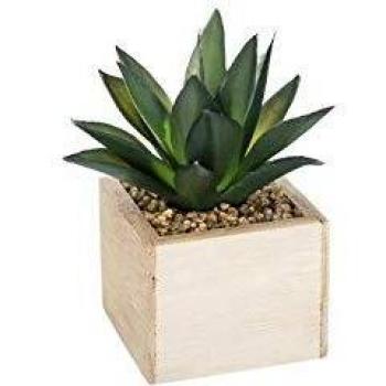 Pianta Finta Verde con Vaso Quadrato 14 cm