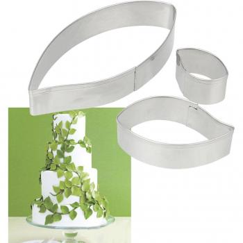 Keks‑ und Kuchen-Cutter Set – Schimmel aus Edelstahl, 3 Stück – für Fondant‑Dekoration