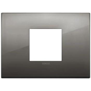 Placca Classic 2M centrali cromo nero Vimar Arkè 19652.09