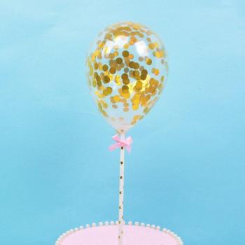 Transparentes Konfettiballon Set mit Pailletten und Cupcake-Twist